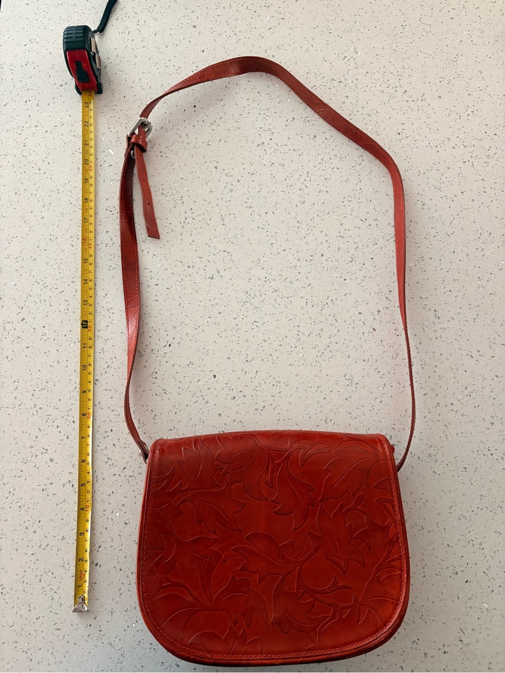 Valentina Italian Leather Embossed Crossbody Bag